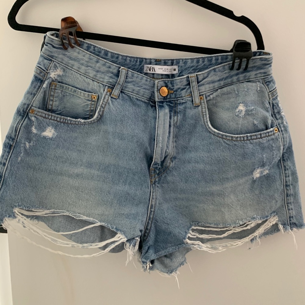 Zara high waisted denim shorts